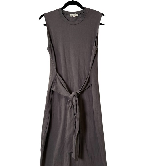 Fashion on Earth L Gray Front Tie Knot Sleeveless Cotton Dress - Picture 3 of 6